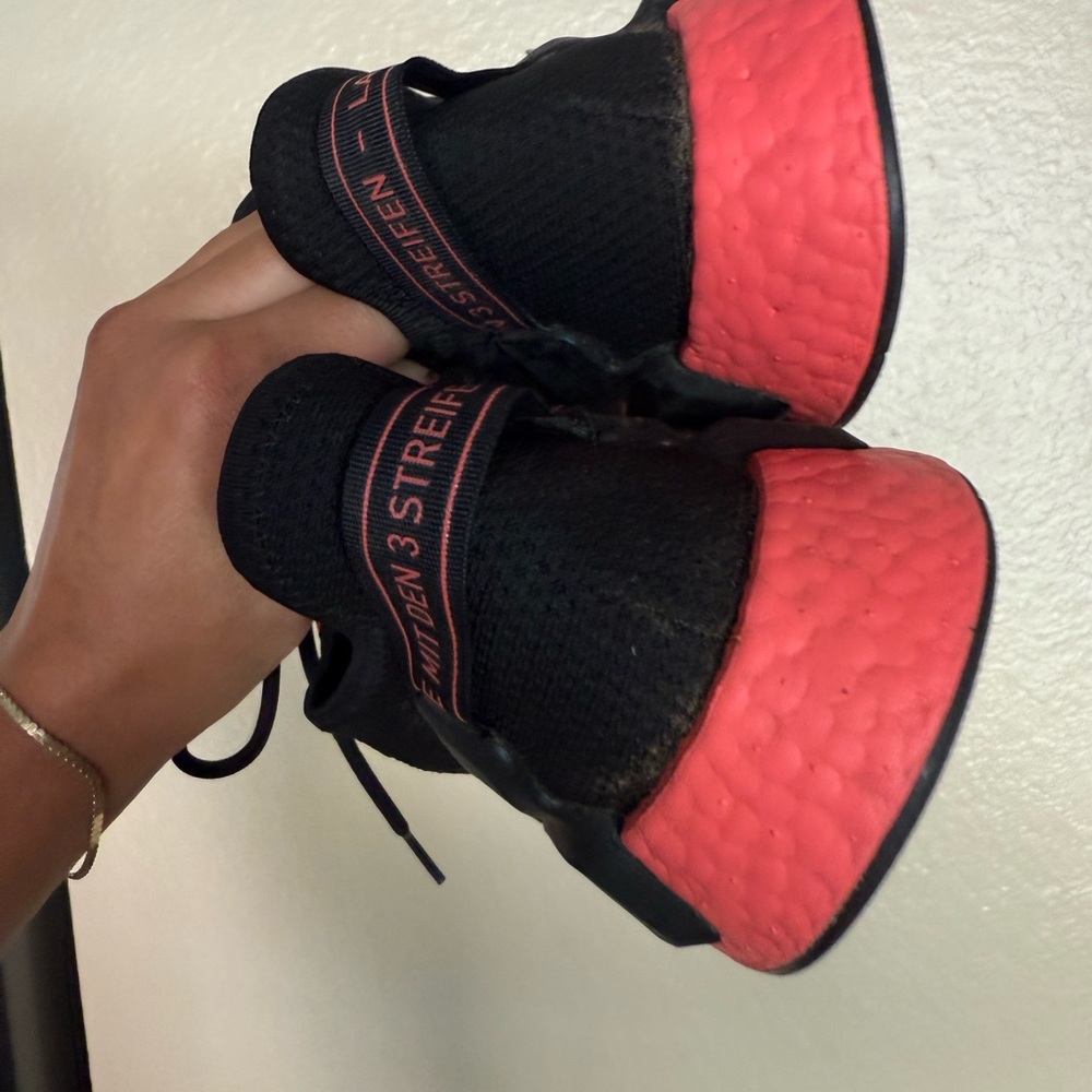 Adidas Men's Black Sneakers with Neon Accents - Picture 5 of 6
